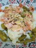 Ensalada templada de salmón y verduras