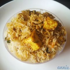 A picture of Paneer biryani.