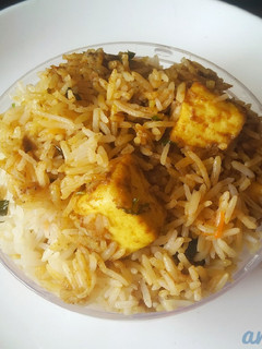 A picture of Paneer biryani.
