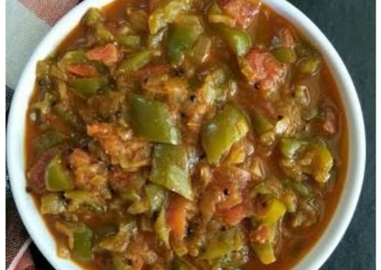 Simple Way to Prepare Super Quick Homemade Capsicum onion sabji