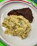 Risotto quesos y champiñón ostra