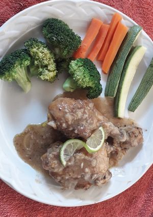 Una foto de Pollo en vinagre de manzana y limón