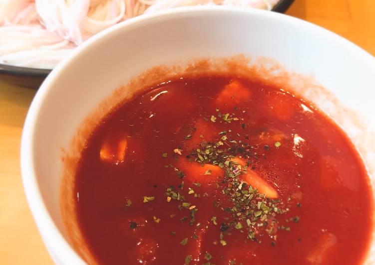 Step-by-Step Guide to Prepare Homemade Tomato somen (capellini)