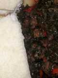 Veggi sauce and white yam