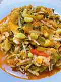 Tumis pare horenzo toge edamame jamur cabe Vegan