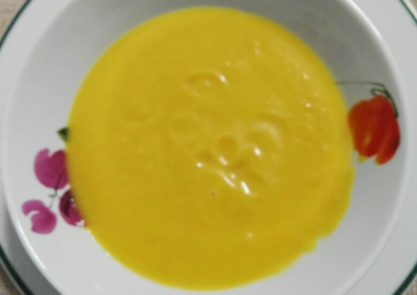 Crema de calabaza y quesitos