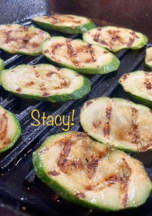 A picture of Grilled Zucchini on a Grill Pan!.