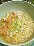 Mie kuah Soto Ayam (Instan) dengan Tempe