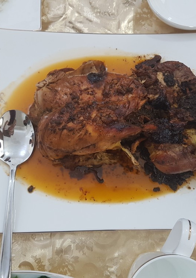 عکسی از دستور مرغ شکم پر