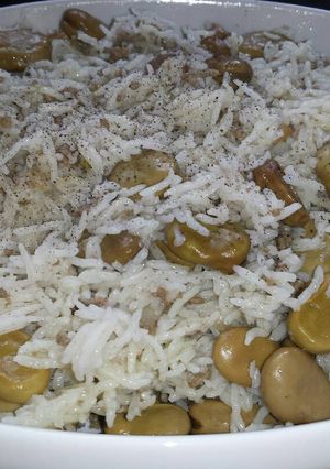 صورة لوصفة رز وفول من اطيب الاكلات لذيذة ☺😋😋
