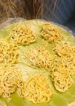 Foto resep Mie bayam homemade