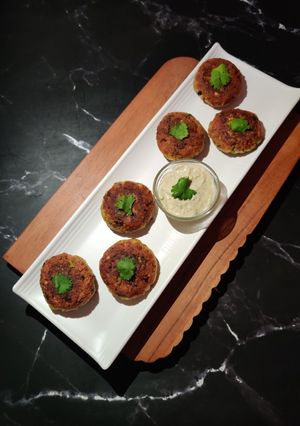 A picture of PROTEIN SPROUT TIKKI...High Protein Pan Fried Starter for Parties...
