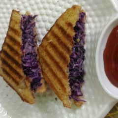 A picture of Purple Chinese Cabbage Cheese Sandwich.
