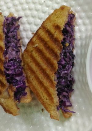 A picture of Purple Chinese Cabbage Cheese Sandwich.