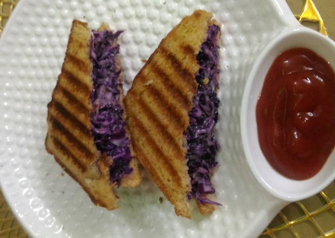 Simple Way to Make Ultimate Purple Chinese Cabbage Cheese Sandwich