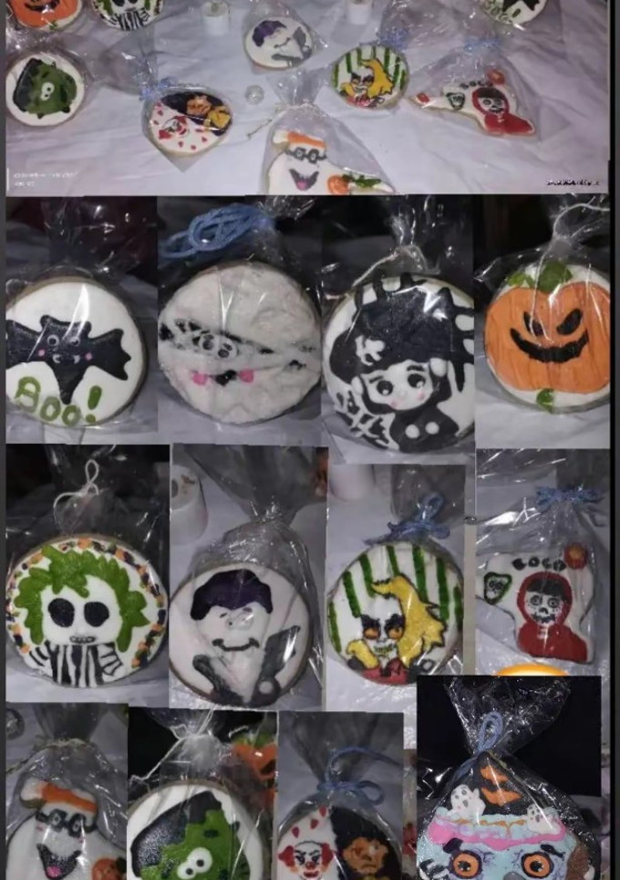 Una foto de Galletitas de Halloween!! De masa de jengibre y decoración de glasé!!