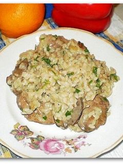 Фото Ризотто с куриной печенью.