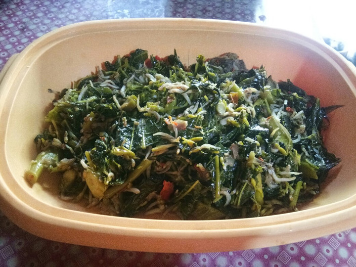 Bagaimana Menyiapkan Tumis daun pepaya dan teri yang Lezat Sekali