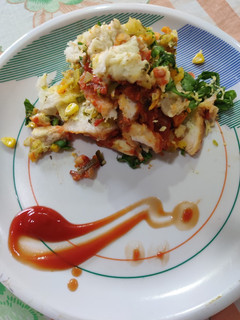 A picture of Veg bread lasagna.