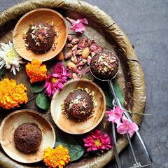 SINGHARA HALWA (Water Chestnut Flour Pudding) A picture of SINGHARA HALWA (Water Chestnut Flour Pudding).