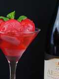 Sorbete de frambuesa al cava