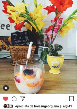 O poză a rețetei Budincă de tapioca cu fructe.