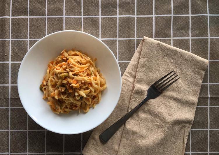 Resep masakan Linguini dengan Saus Tuna | Langkah Membuat Linguini dengan Saus Tuna Yang Sedap