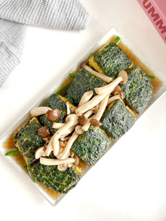 Foto resep Tahu Bayam Shimeji dengan Saus Angsio