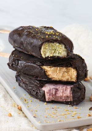 A picture of Assorted Chocolate Dipped Ice Cream Bars.