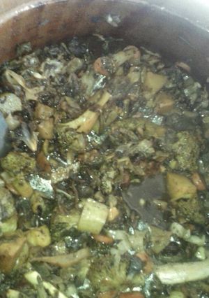 Una foto de Huitlacoche con vegetales para vegetarianos