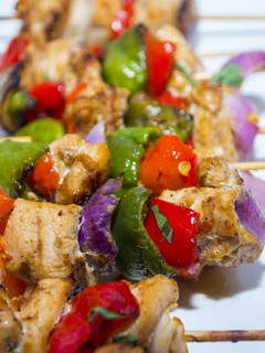 A picture of Chicken kebabs.