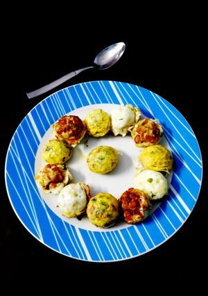 A picture of Chicken cheese egg balls.