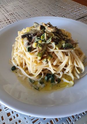 Una foto de Salsa de hongos y puerro para pastas
