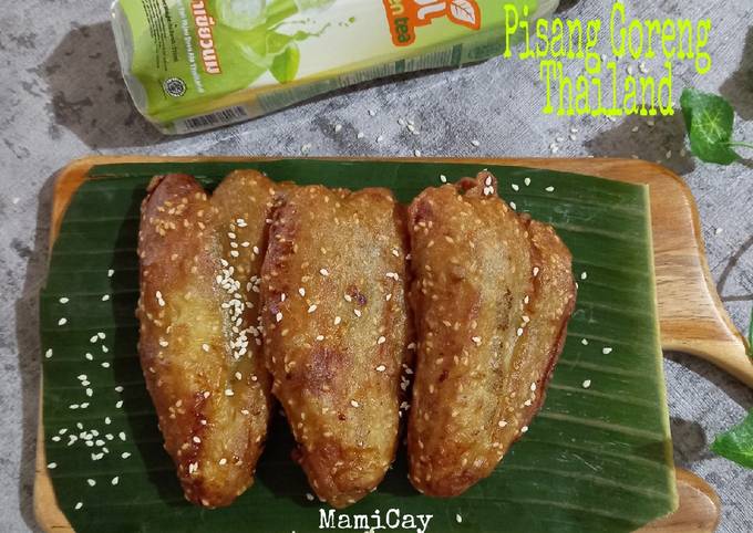 Ternyata ini lho! Cara praktis membuat Pisang Goreng Thailand Green Tea yang sedap