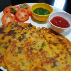 A picture of Tomato Omelette (Besan ka Chilla).