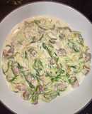 Zuchinni Spaghetti a la carbonara 🇮🇹sin gluten/low carb/keto
