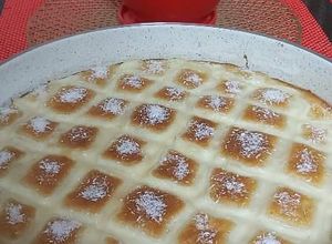 صورة لوصفة بسبوسة بالقشطه كاروهات