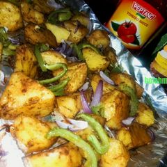A picture of Herby Oven Roasted Potatoes #themechallenge #potatoes.