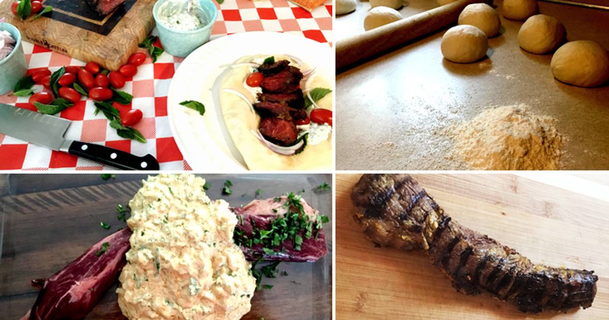 Grilled Wagyu Beef Hanger Steak in Spiced Greek Yogurt Marinade Recipe