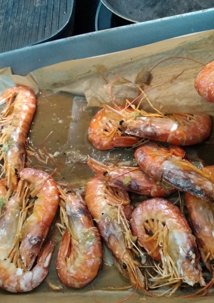 Una foto de Gambones al horno con ajo y whisky