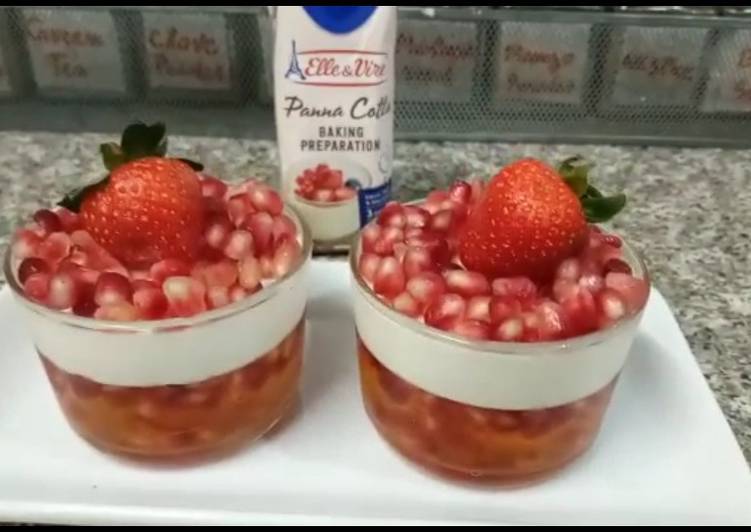 Recipe of Quick Pomegranate jello Panna cotta dessert|| quick and easy