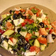 A picture of Greek salad.