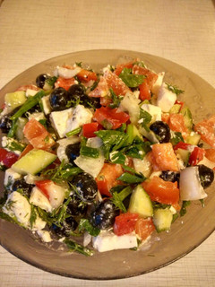 A picture of Greek salad.