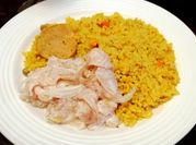 Una foto de solomillo de cerdo al curry