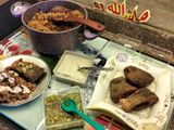 سمك بلطي مقلي مع رز وطحينة