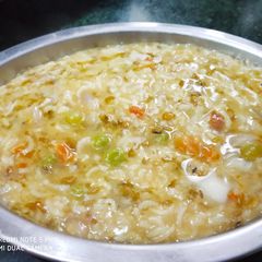 A picture of Moong dal and lots of veggies khichdi.