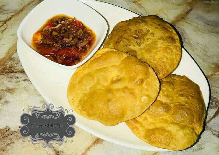 Step-by-Step Guide to Make Favorite Puris wt onion n tomato sauce