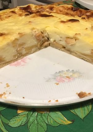 Une photo de Flan pâtissier aux pommes (pâte brisée épeautre et sirop de canne)