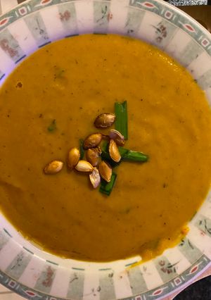 A picture of Parveen's favorite Butternut Squash soup 2024.