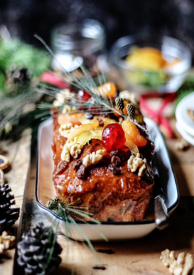 Una foto de Plum cake navideño